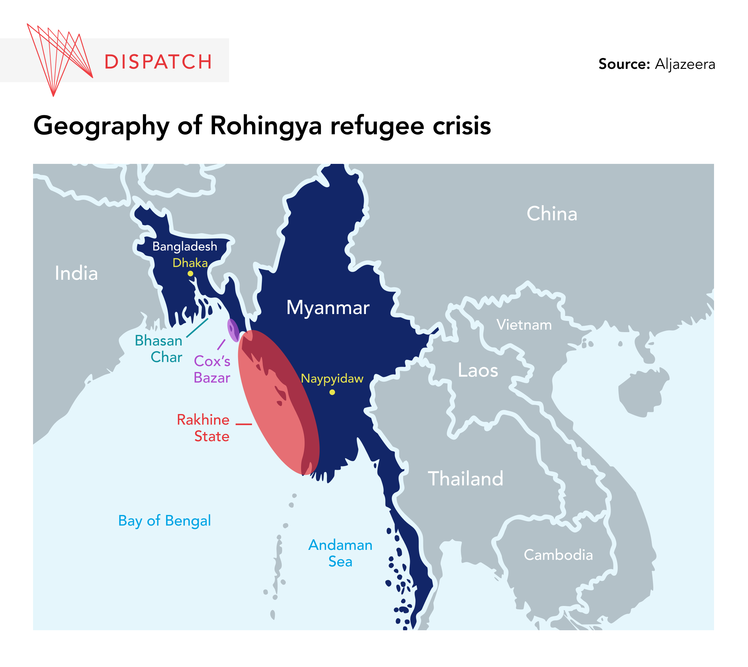 Geography of Rohingya refugee crisis
