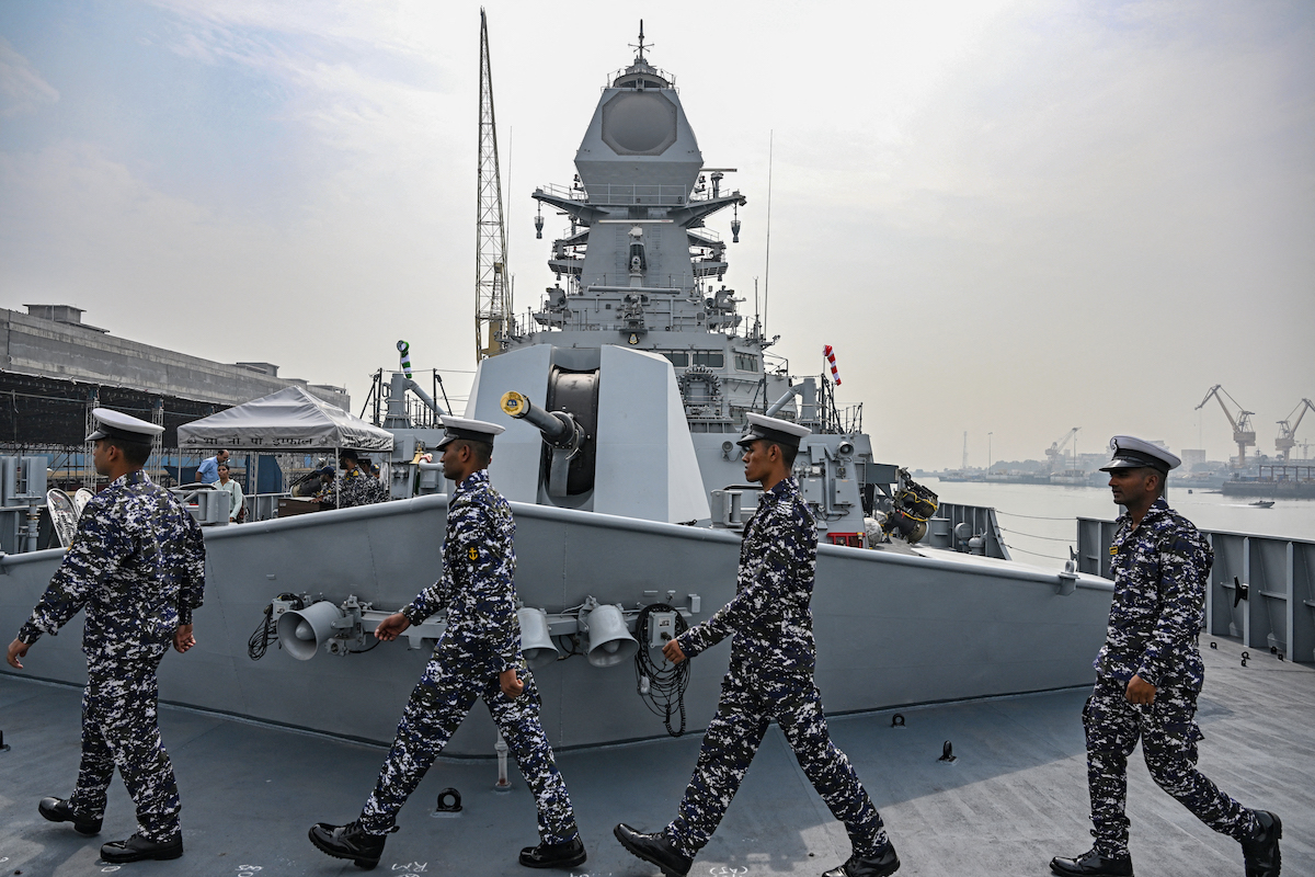 India navy personnel on vessel