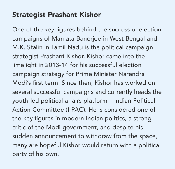 Sidebar text on political strategist Prashant Kishor
