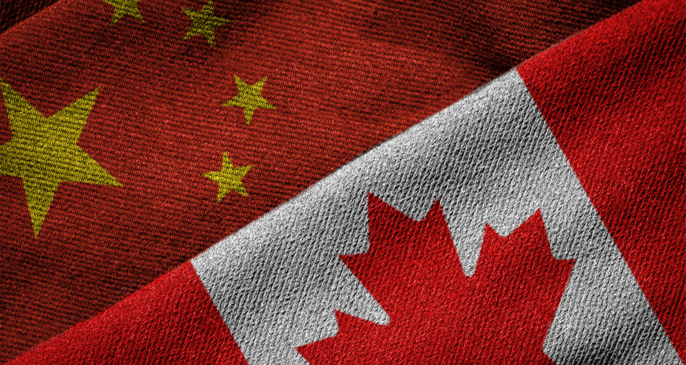 Canada-China flags