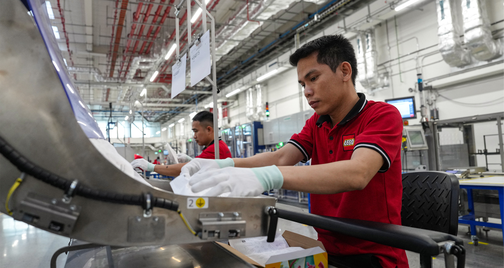 Workers at a toy factory in Vietnam
