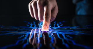 Human finger activates quantum interface