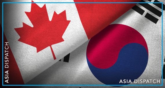 South Korea and Canada Flags