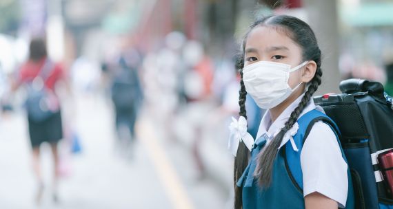 girl wearing mask